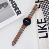 22mm Denim Leather Replacement Strap Watchband(Brown Leopard)