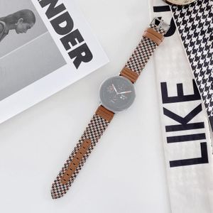22mm Denim Leather Replacement Strap Watchband(Brown Leopard)