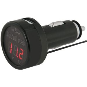 DF-01-PTV 3 in 1 rode LED-Display Digitale Thermometer + auto batterij Monitor + sigaret USB lader