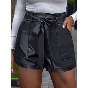 Dunne sexy casual PU lederen shorts (kleur: zwart Maat: XL)