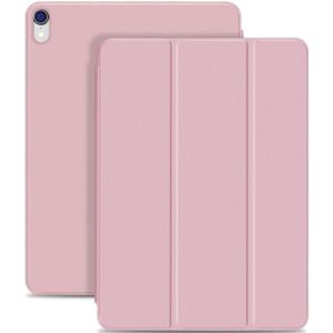 Horizontale Flip ultradunne dubbelzijdige clip magnetische PU lederen case voor iPad Pro 11 inch (2018)  met drie-opvouwbare houder & slaap/Wake-up functie (Rose goud)