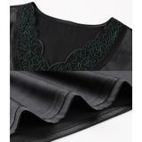 Satin Plus Size Vest (Kleur: Zwart Groene Lijnen Grootte: XXL)
