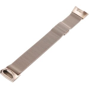 Metal Wrist Strap Watch Band for Fitbit Charge 3(Vintage Gold)