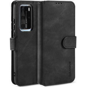 Voor Huawei P40 Pro DG. MING Retro Oil Side Horizontale Flip Case met Holder & Card Slots & Wallet(Black)