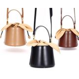 L9009 Bucket Bag Bow Knot Shoulder Messenger Lady Bag (Melk Thee Kleur)