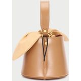 L9009 Bucket Bag Bow Knot Shoulder Messenger Lady Bag (Melk Thee Kleur)