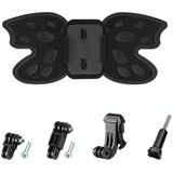 Butterfly Helmet Mount Adapter with 3-Way Pivot Arm & J-Hook Buckle & Long Screw for GoPro HERO10 Black / HERO9 Black / HERO8 Black /7 /6 /5 /5 Session /4 Session /4 /3+ /3 /2 /1  DJI Osmo Action  Xiaoyi and Other Action Cameras (Black)