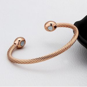 Europa en Amerika stijl vrouwelijke Brass-plating juwelen Rose Gold knoflook magnetische gezondheid Open Bracelet  grootte: 8 mm * 17 cm (Rose goud)