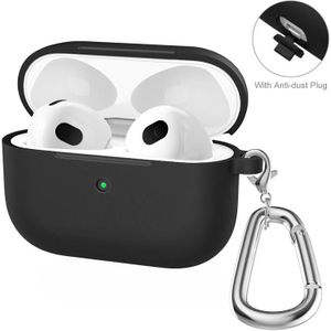 ENKAY Hat-Prince Thickened Silicone Protective Case Shock-Absorbing Cover with Keychain for Apple AirPods Pro 2 2021(Black)