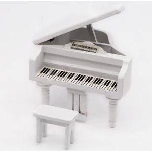 1:12 Mini huis Toy simulatie vleugel piano decoratie (wit)