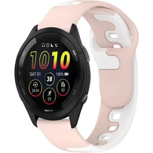 Voor Garmin Forerunner 265 22 mm dubbele kleur siliconen horlogeband (roze + wit)