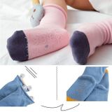 Baby peuter vloer sokken cartoon antislip katoenen sokken  maat: S (grijs)