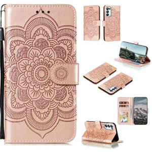 Voor Motorola Moto G Power (2021) Mandala Embossing Patroon Horizontale Flip PU Lederen Case met Houder & Card Slots &Walle &Amp; Lanyard (Rose Gold)