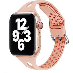 Siliconenvervanging horlogebanden voor Apple Watch Series 6 & SE & 5 & 4 40 MM / 3 & 2 & 1 38mm (Pink Sand)