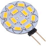 G4 12 LEDs SMD 5730 360LM 2800-3200K ronde vorm traploze dimmen energiebesparende licht PIN basis lamp  DC 12V (warm wit)
