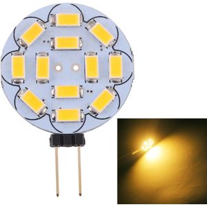 G4 12 LEDs SMD 5730 360LM 2800-3200K ronde vorm traploze dimmen energiebesparende licht PIN basis lamp  DC 12V (warm wit)