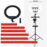 HQ-18N 18 inch 45cm LED Ring Vlogging Fotografie Video Lights Kits met Afstandsbediening & Telefoonklem & 2 1 m Tripod Mount  EU Plug