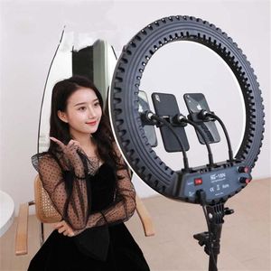 HQ-18N 18 inch 45cm LED Ring Vlogging Fotografie Video Lights Kits met Afstandsbediening & Telefoonklem & 2 1 m Tripod Mount  EU Plug