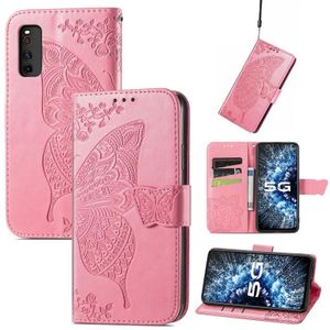 Butterfly Love Flowers relif horizontale flip lederen tas met houder & kaart slots & portemonnee & lanyard voor vivo Iqoo neo 3