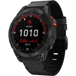 Voor Garmin Fenix 7 Solar 22mm lederen stalen gesp horlogeband