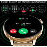 HD1 1 3 inch AMOLED -scherm Smart Watch met NFC -functie (Gold Steel+Silicone Strap)