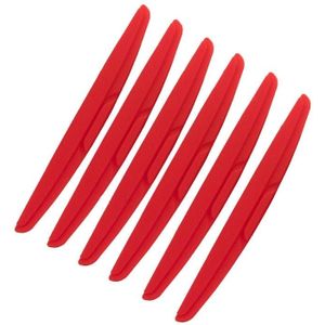 SHANSHI 6 stks/pak 7755 Autodeur Anti-Collision Siliconen Strip Bumper Spiegel Verdikking Decoratieve Stickers (Rood)