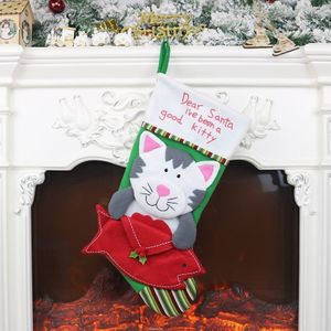 Kerst ornamenten Hond Cat Envelop Sokken Kerstboom Decoraties Gift Bag (Kat)