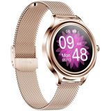 ZX10 1.09 Inch HD-kleurenscherm Bluetooth 5.0 IP68 Waterdichte Dames Smart Watch  Ondersteuning Slaapmonitor / Menstrual Cyclus Herinnering / Hartslag Monitor / Blood Oxygen Monitoring  Stijl: Staalband (ROSE GOUD)