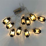 1.5 m 10LEDs Kerst lantaarn Festival decoratie retro kerosine lamp LED-tekenreeks (zwart)