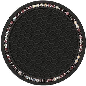 5 STUKS Auto Universele Diamond Honeycomb Water Coaster Auto Anti-Slip Mat (Black Purple Diamond)