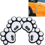 4-delige hond voetafdruk vorm Cartoon stijl PVC auto Auto Bescherming anti-kras deur Guard decoratieve Sticker (wit)