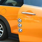 4-delige hond voetafdruk vorm Cartoon stijl PVC auto Auto Bescherming anti-kras deur Guard decoratieve Sticker (wit)