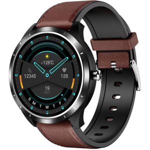 X3 1 3 inch TFT kleurscherm borstgordel smart horloge  ondersteuning ECG/hartslagbewaking  stijl: bruine lederen horlogeband