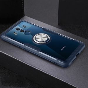 Scratchproof TPU + acryl ring beugel beschermende case voor Huawei mate 10 Pro (marineblauw)