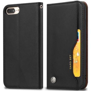 Knead huidtextuur horizontaal Flip lederen case voor iPhone 6 plus/7 plus/8 plus  met foto frame & houder & kaartsleuven & portemonnee (zwart)