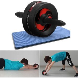 Huishoudelijke fitnessapparatuur abdominale krulrol buikspierwiel met knielende pad  kleur: tweewielige rood zwart