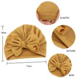 3 PCS Baby Solid Color Cotton Hedging Cap Bowknot Turban Hat(Dark Green)