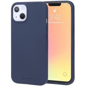 Goofspery Soft Feeling Liquid TPU Shockproof Soft Case voor iPhone 13 Mini (Navy Blue)