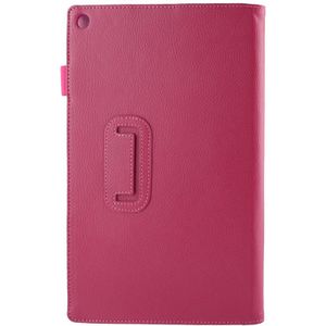 Sony Xperia Z2 10.1 Tablet horizontaal Litchi structuur PU leren Flip Hoesje met houder (hard roze)