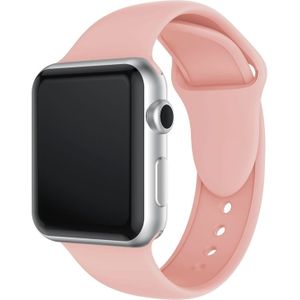 Dubbele klinknagels siliconen horloge Band voor Apple Watch serie 3 & 2 & 1 38mm (Rose-rood)