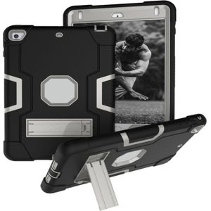 Voor iPad mini 3/2/1 siliconen + pc-beschermhoes met standaard (zwart + wit)