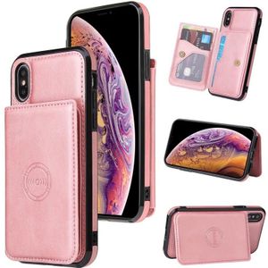 Kalfstructuur Magnetische case voor iPhone XS MAX (ROSE GOUD)