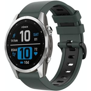 Voor Garmin Instinct 2 Solar Sports tweekleurige siliconen horlogeband (olijfgroen + zwart)