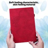 Voor Amazon Kindle Fire HD 8 2020 Peacock Embossed Pattern TPU + PU Horizontal Flip Leather Case met Holder & Card Slots & Wallet & Sleep / Wake-up Functie(Red)