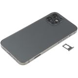 Batterij achterklep (met zijtoetsen  kaartlade  voeding + volume flexkabel - draadloze oplaadmodule) voor iPhone 12 Pro (zwart)