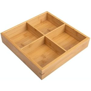 Hot Pot Bamboo Plate Compartimentel Groente Houten Lade Set Kleine Vier Grid Bamboe Plaat