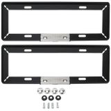 2 STUKS Eenvoudige en Mooie Auto Kentekenplaat Frame Houder Universele Kentekenplaathouder Auto-accessoires (Zwart)