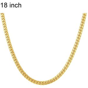 2 PCS 5mm Full Sideways Gold Plated Necklace Fashion Jewelry  Specification: 18 inch