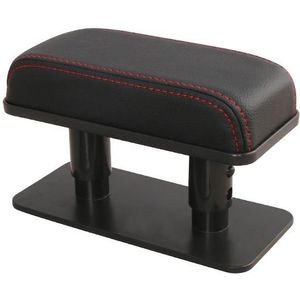 Auto Arm Handvat Seat Left Hand Elleboog Lade Universele Leer Toenemende Pad Central Armlest Box (Black + Red Line)
