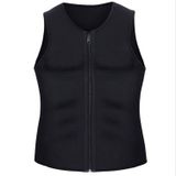 Mannen rits vest buik korset fitness kleding  maat: XL (zwart)